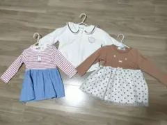 【美品】ミッフィー 長袖ワンピース　アウター 90　3点セット