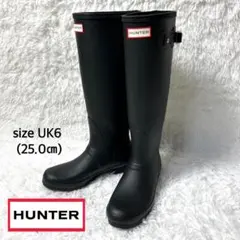 【極美品】HUNTER レインブーツロング ブラック UK6 25cm