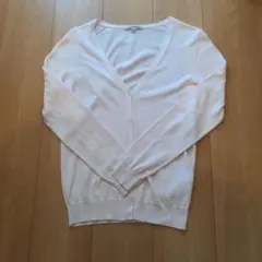 ユニクロ 薄いピンク カーディガン M