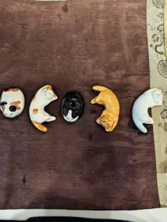 猫の陶器製箸置きセット 5種類　使用回数少