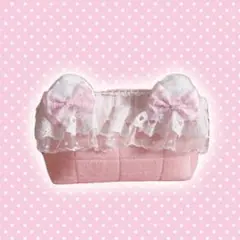 メイク ポーチ 猫 フリル レース リボン 量産型 平成女児