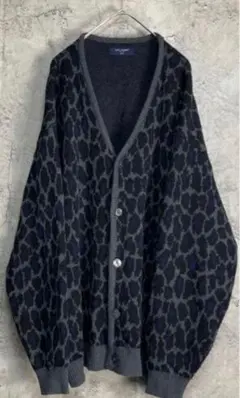 古着 総柄 一点物 レオパード ヒョウ柄 デザイン カーディガン