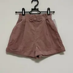 新品 コーデュロイ ショートパンツ キュロット リボン付き ピンク 110