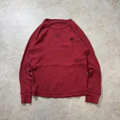 アメリカ古着 アメリカンイーグル 長袖Tシャツ サーマル　レッド　M 6429