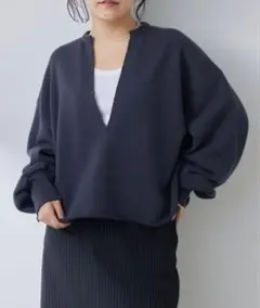 Whim Gazette ウィム ガゼット スウェットVネックプルオーバー