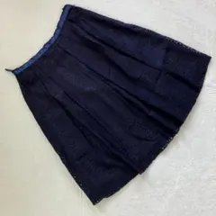 〈 カールパークレーン 〉総レース 花模様 ネイビースカート 11号 Ⅼ 日本製