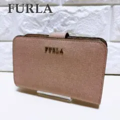 FURURA　フルラ　二つ折り財布　コンパクト　L字ファスナー　ベージュピンク