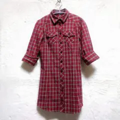 美品♡バーバリー♡ノバチェック♡ロングネルシャツ♡36♡長袖♡ロングシャツ