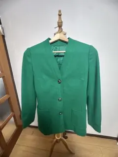 グリーン テーラードジャケット
