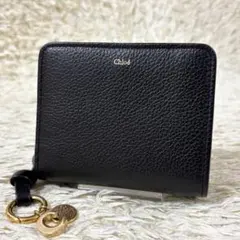 【極美品】クロエ ジップウォレット 二つ折り財布 ブラック アルファベット C