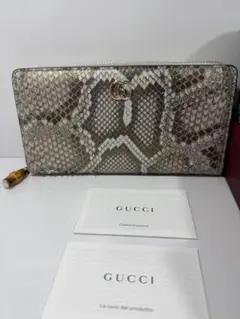 GUCCI 新品未使用　739499バンブー付きジップアラウンドウォレット