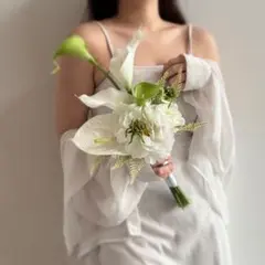 【ブートニア付き】♡ クラッチブーケ アーティフィシャルフラワー 海外風♡