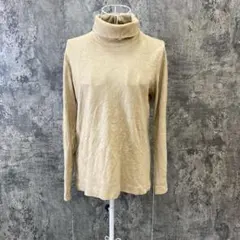 ✨ユニクロ✨長袖カットソー♡タートルネック♡着回し抜群♡ベージュ(L)