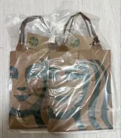 【新品】クラフトペーパーショッパー S スターバックス　人気 2点セット