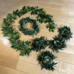 フラダンス用緑色ヘアアクセサリーセット