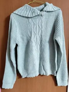 axes femme 襟リボン風ニットセーター