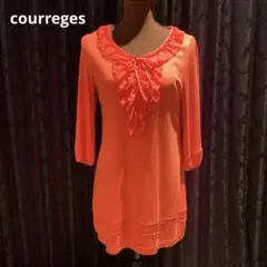courreges クレージュ フリルワンピース リボンチュニック 40 鮮やかのサムネイル
