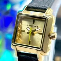 稼働品　DIESEL ディーゼル　メンズ　腕時計　クォーツ　ゴールド　スクエア