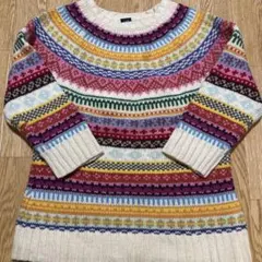 GAP フェアアイルニット　ラムウール　レインボーフェアアイル　オールドギャップ