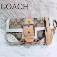 ◇COACH◇シグネチャー ターンロックミニショルダーバッグ スカーフ 