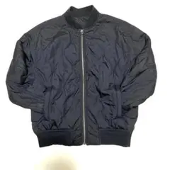 GU ジーユー パデットキルトリバーシブル 中綿入り MA-1 ブラック S