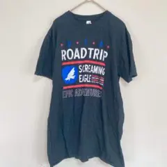 アンビル プリントTシャツ ブラック M L 鷲 バイカー 夏 古着のサムネイル