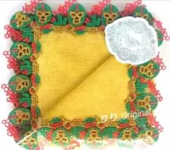 近沢レース　覆面レスラー　タオルハンカチ　イエロー