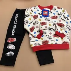 新品　TOMICA 車両プリント トレーナー・パンツセット 90