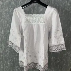 刺繍入りホワイトコットンチュニック