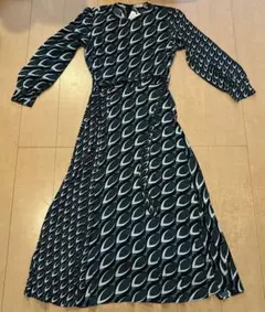 ZARA 幾何学模様 ロングワンピース S