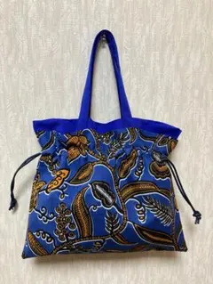 小倉文江様専用 マチが広い巾着トートバッグ 内布キルティング