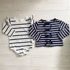 80cm ロンパース　カーディガン　2点セット