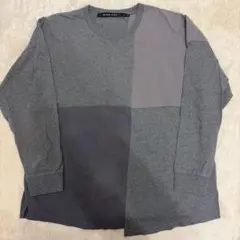niko and... パッチワーク長袖Tシャツ グレーのサムネイル