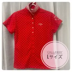 Callaway 赤 水玉模様 ポロシャツ【Lサイズ】