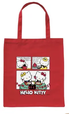 ハローキティ当たりくじ　一番くじ　C賞　トートバッグ赤　キティ　ミミィ　サンリオ