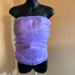 ハンドメイド　ラベンダー フリル ベアトップ