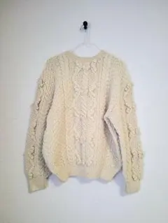 transit ケーブル編み ニット セーター オフホワイト 立体編み
