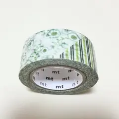 mt廃盤マスキングテープ Flower green 限定サイズ？約20mm 中古