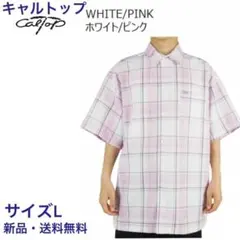 キャルトップチェックシャツCALTOP半袖カルトップピンクLサイズカラー多数有