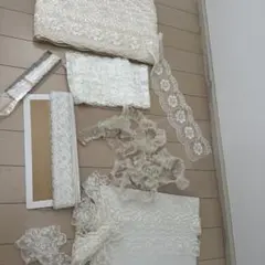 アイボリー花模様レース生地セット