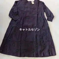新品タグ付】マドモアゼルノンノン シルク100% 全面刺繍 チュニック 黒 
