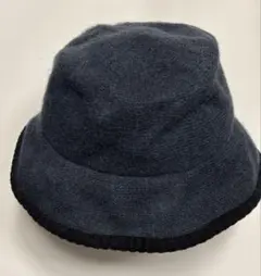 ★おしゃれ　バケットハット　ウール混 ブラック おしゃれ　縁取　内側ニット