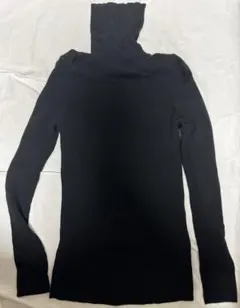 ユニクロ　メリノリブタートルネックセーター　黒　ブラック