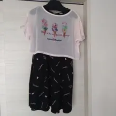 mezzo piano アイスクリームプリント 半袖ワンピース