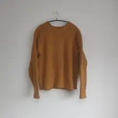 UNUSED ローゲージ クルーネックニット マスタード