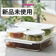 【値下中】【新品未使用】HARIO ハリオ　耐熱ガラス保存容器 4点セットのサムネイル