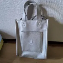 BTS公式シルバー 小型トートショルダーバッグ