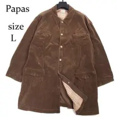 Papas コーデュロイ コート L 太畝 90s〜00s ロングコート Lのサムネイル