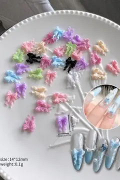 リボン型ネイルパーツ 多色セット