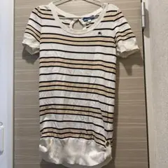 バーバリーブルーレーベル ストライプ コットンニット M BURBERRY